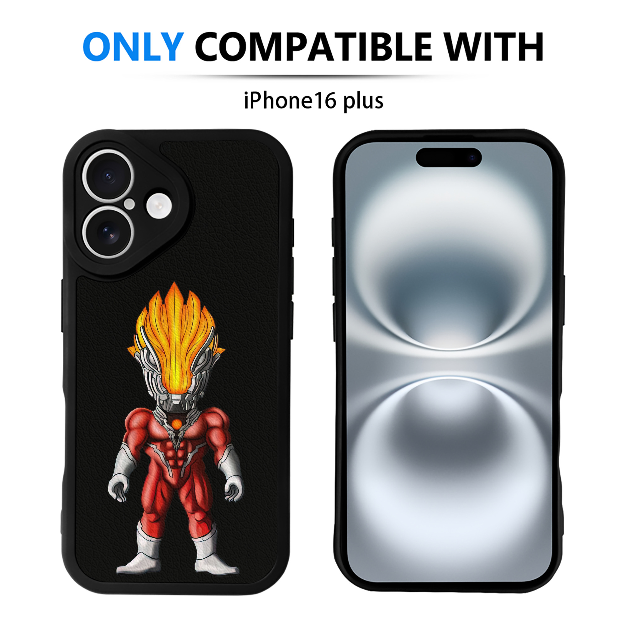 （画像用） ウルトラマン Ultraman 【iPhone 16シリーズ対応】シリコンスマホケース（レザー調） 材質：シリコン